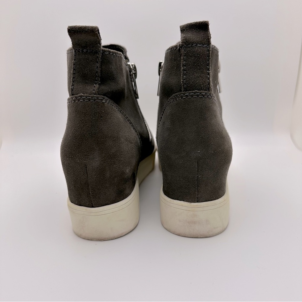Steve Madden Women's Wedgie Platform Sneaker Grey Suede Sz 8M - Picture 6 of 9
